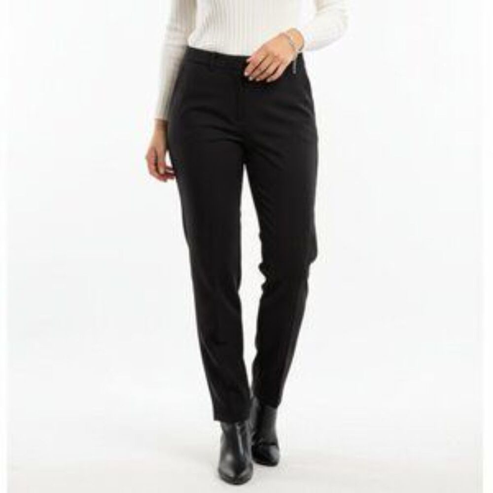 Yansi Fugel Charcoal Gray Wool Blend High Waist Pants Career Trousers 12